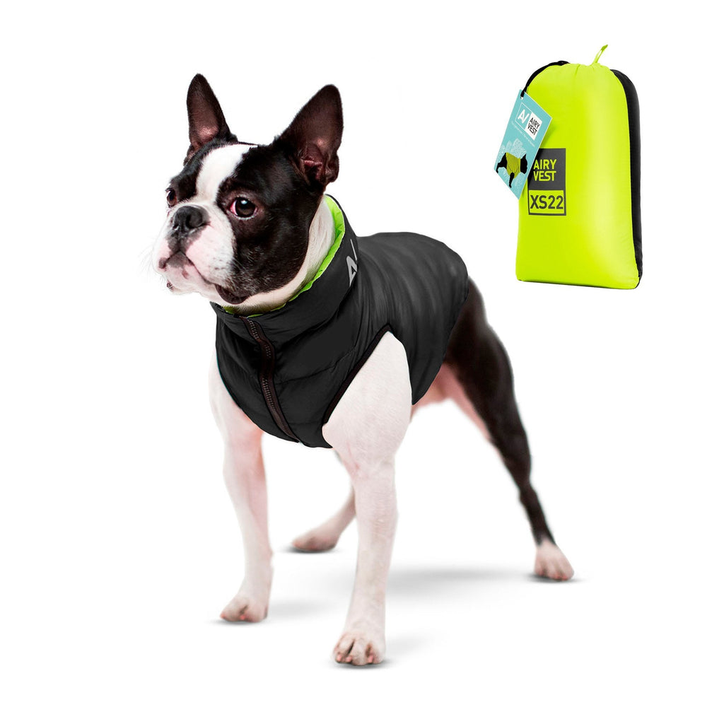 Airy Vest Casaca Reversible Verde / Negro - Pet Fashion