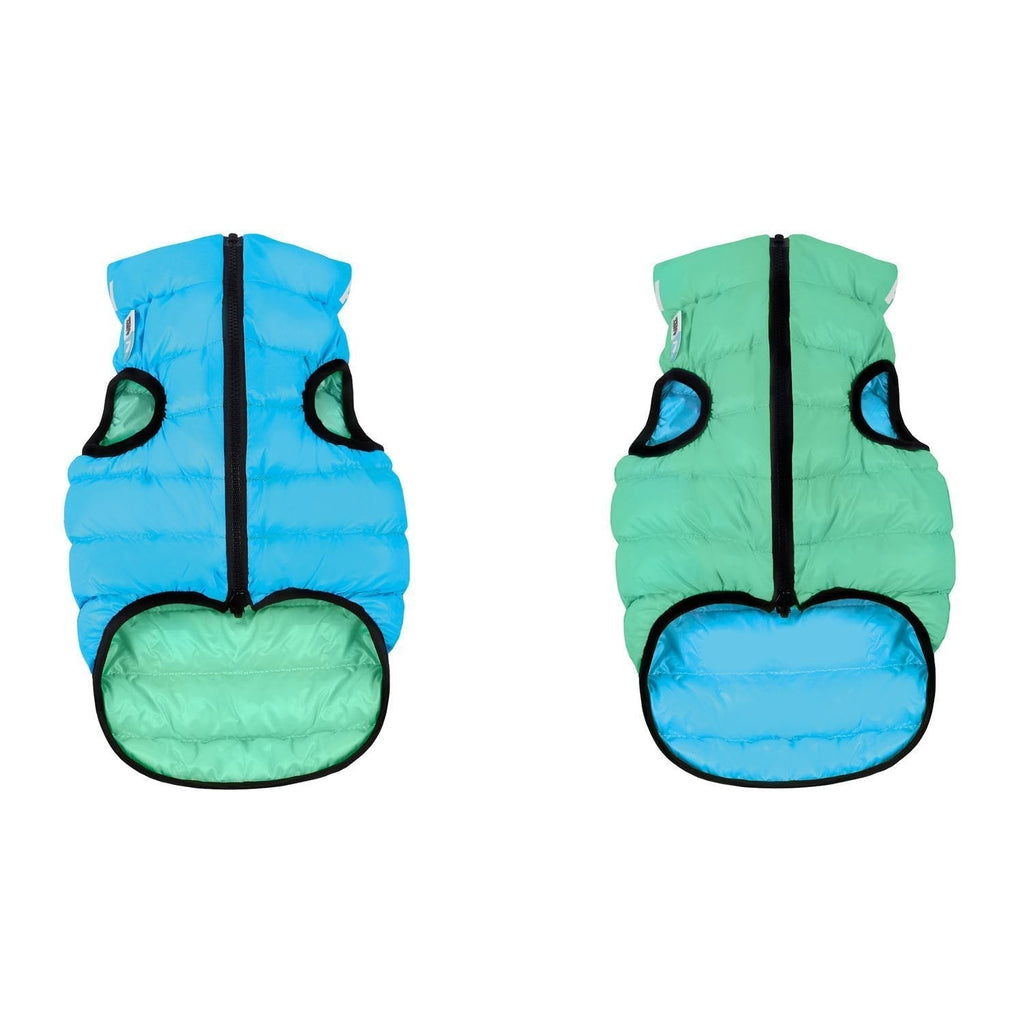 Airy Vest Lumi BRILLA EN LA OSCURIDAD - Casaca Reversible Verde Claro / Azul - Pet Brands