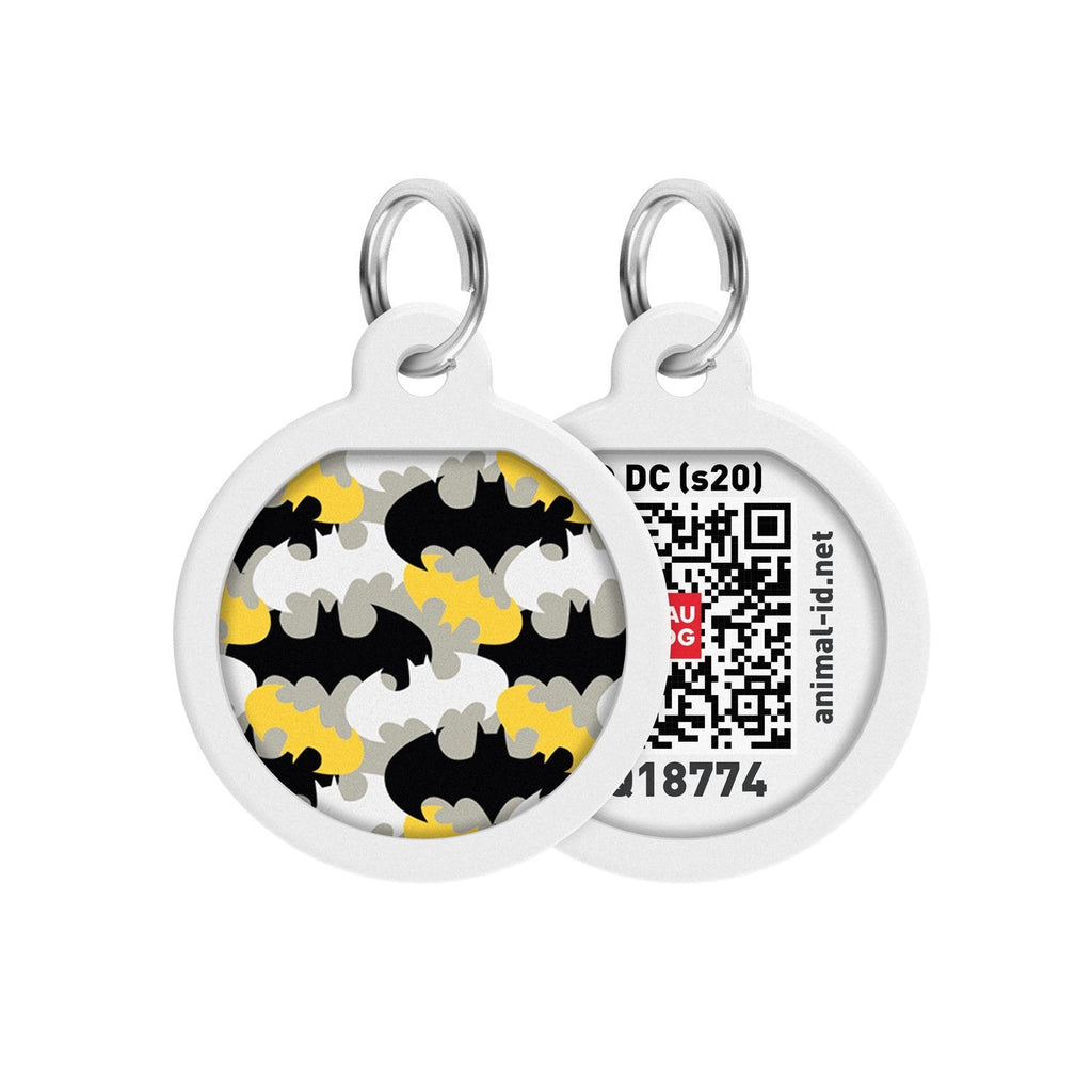 Batman Pattern DC Comics Placa de identificación Smart ID – App ¡GRATIS! - Pet Brands