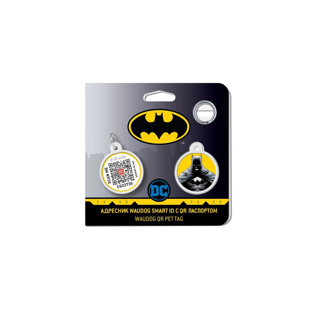 Batman Yellow DC Comics Placa de identificación Smart ID – App ¡GRATIS! - Pet Brands