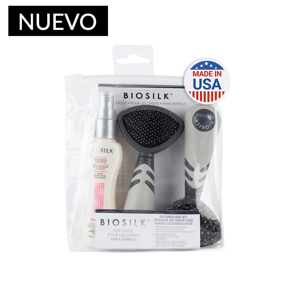 Biosilk Kit Detangling: Spray Desenredante De 67 ml. + 2 Cepillos - Pet Brands