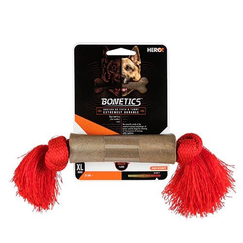 Bonetics Extra Large Bacon Tassel Bone Red juguete para perro - Pet Brands