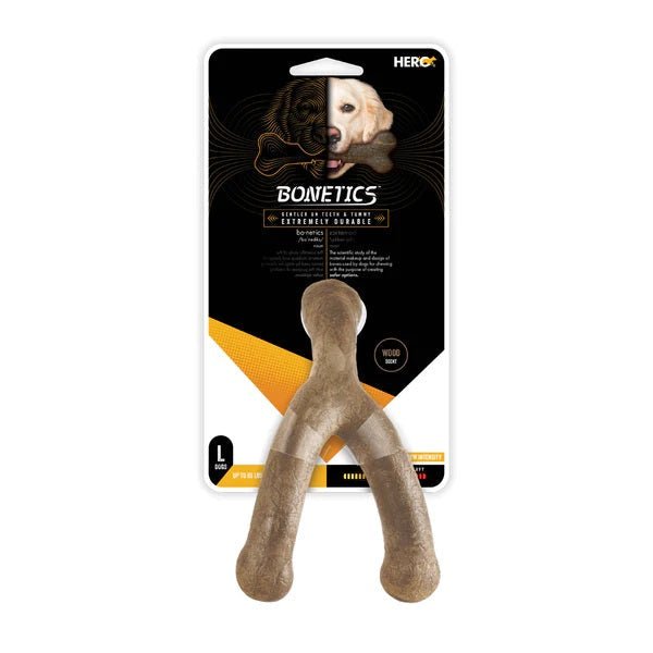 Bonetics Large Wishbone, Wood Scent juguete para perro - Pet Brands