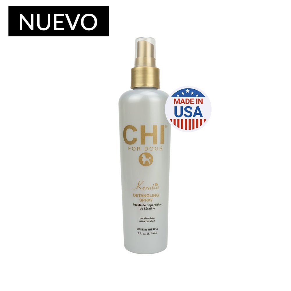 Chi spray desenredante para perros - pelaje seco y dañado keratin 237ml - Pet Brands