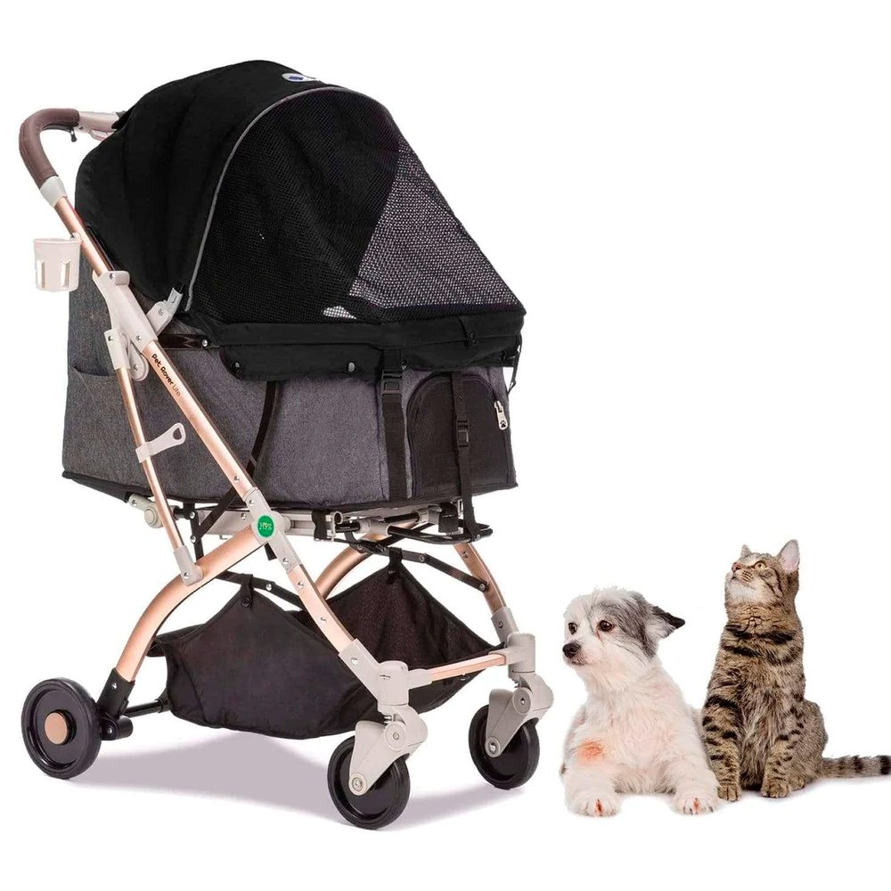 Coche para Mascotas hpztm pet rover lite premium light travel stroller for small/medium dogs, cats and pets (Black) - Pet Fashion