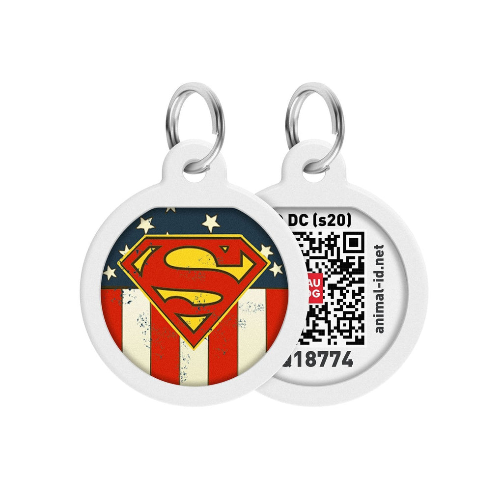 Superman America DC Comics Placa de identificación Smart ID – App ¡GRATIS! - Pet Brands