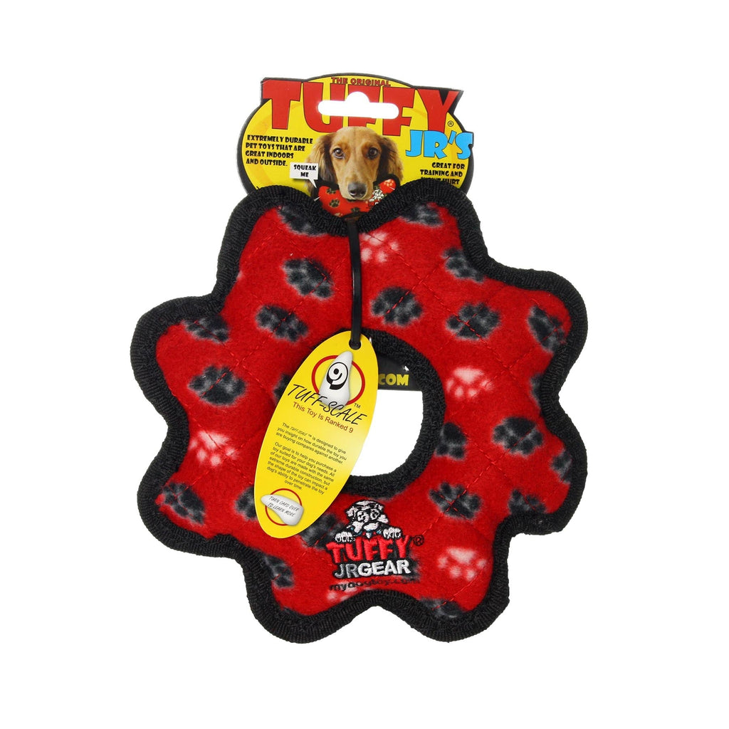 Tuffy Jr Gear Ring Red Paw juguete ultra resistente para perro - Pet Fashion