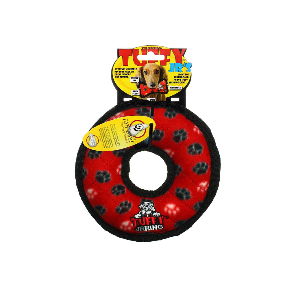 Tuffy Jr Ring Red Paw juguete ultra resistente para perro - Pet Fashion