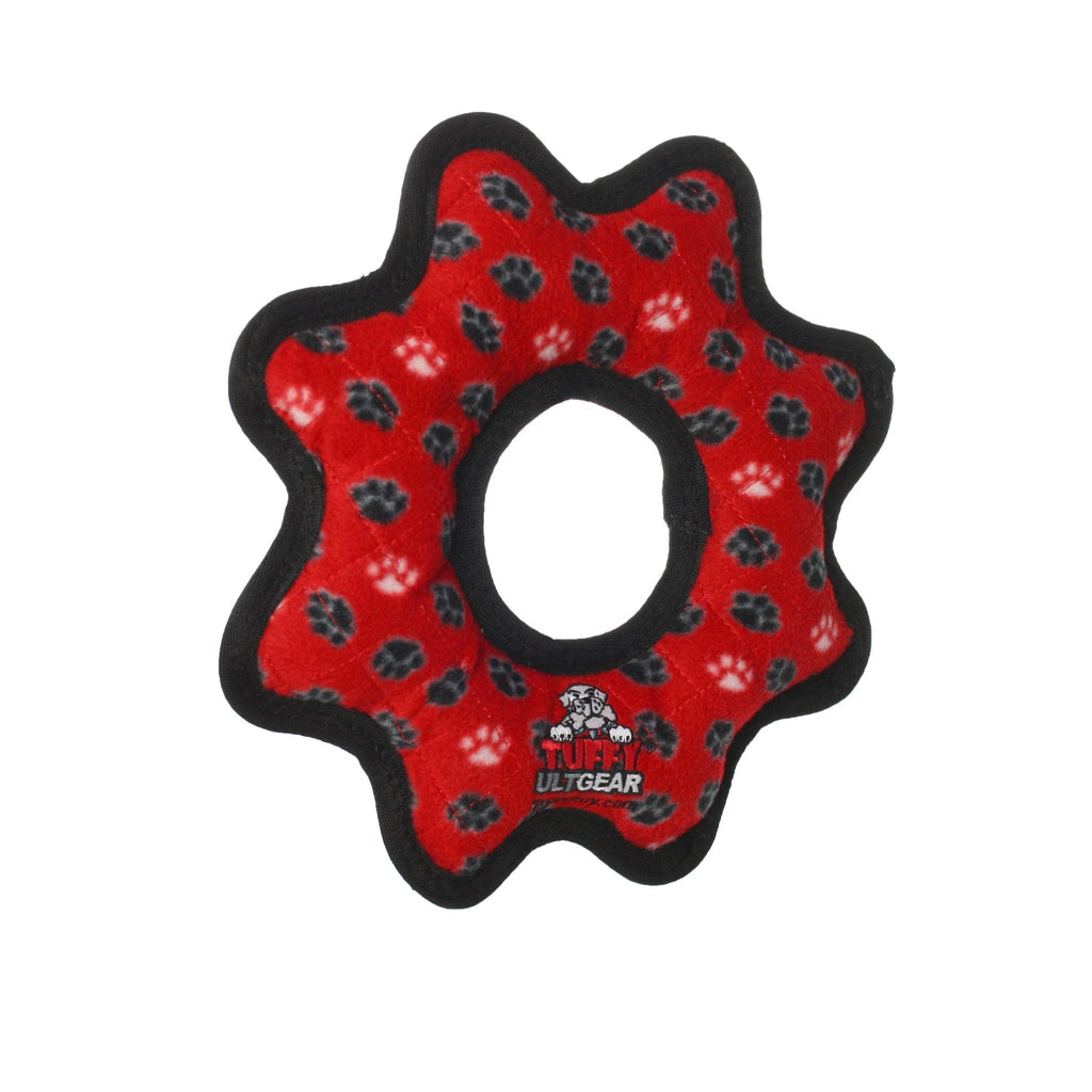 Tuffy Ultimate Gear Ring Red Paw juguete ultra resistente para perro - Pet Fashion