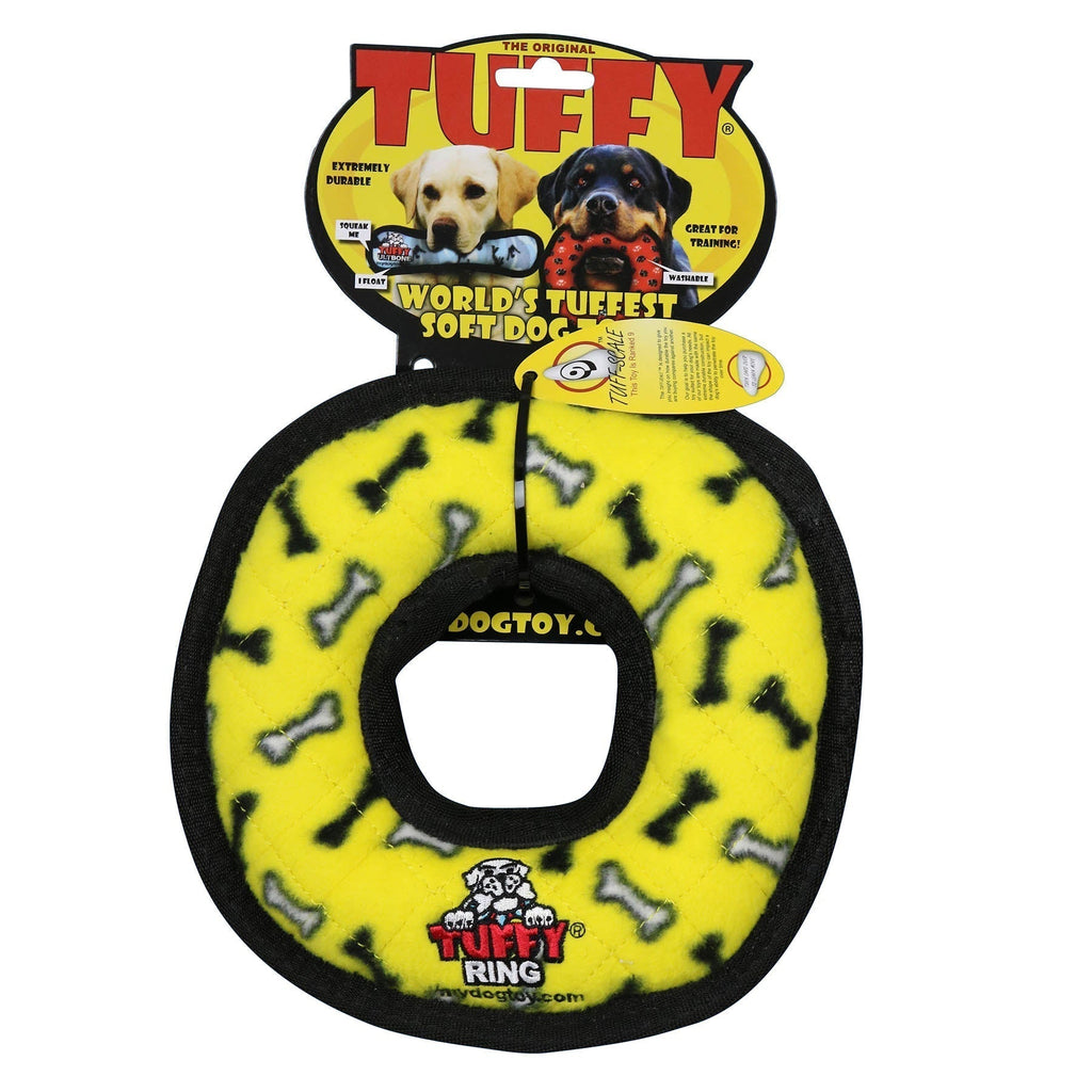 Tuffy Ultimate Ring Yellow Bone juguete ultra resistente para perro - Pet Fashion